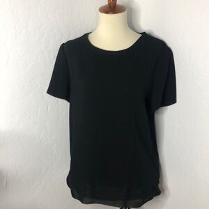 Vince Black Laser Cut Blouse Size XS